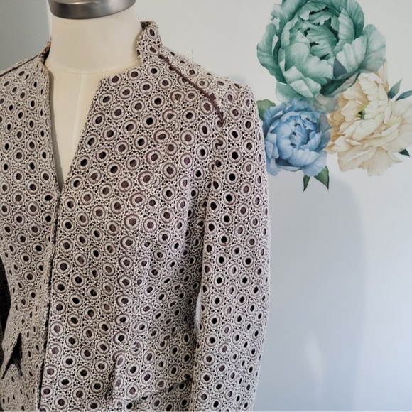 Suit Women's, Size 6 Jacket, Size 10 Skirt, Brown Polkadots, Seranni, Office - Picture 2 of 7